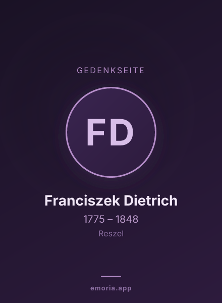Gedenkportrait von Franciszek Dietrich