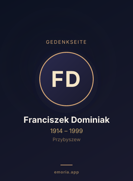 Gedenkportrait von Franciszek Dominiak