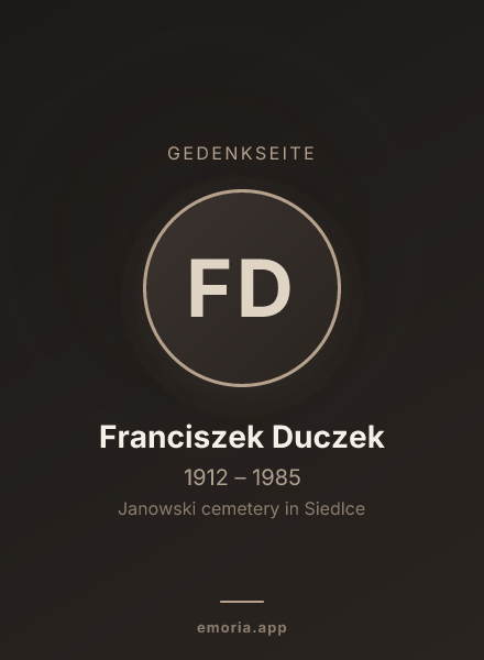 Gedenkportrait von Franciszek Duczek