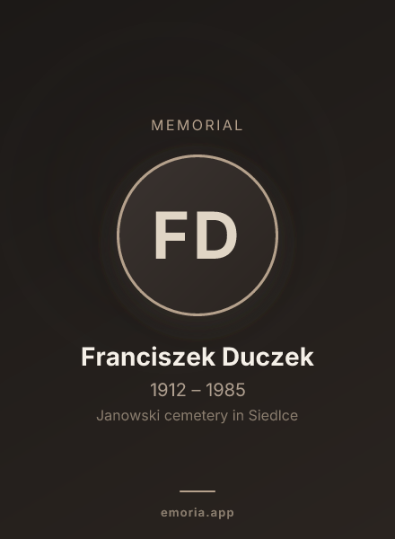Memorial portrait of Franciszek Duczek