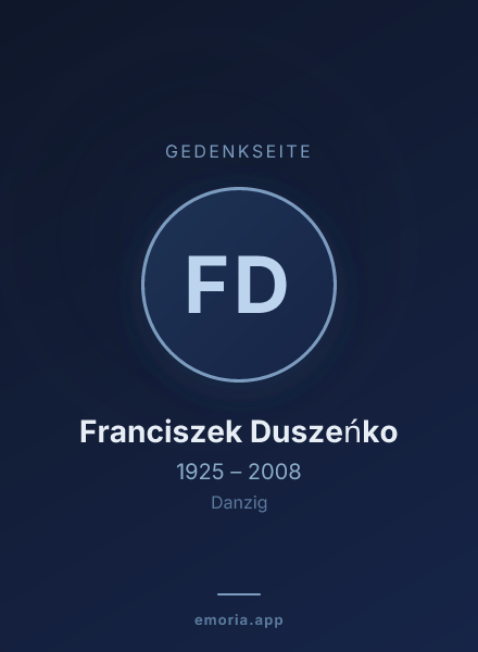 Gedenkportrait von Franciszek Duszeńko