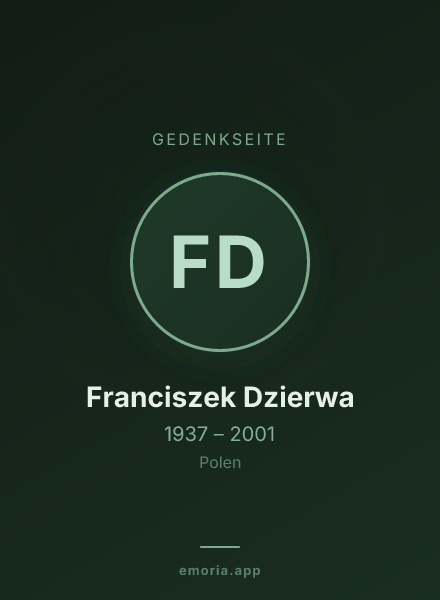 Gedenkportrait von Franciszek Dzierwa