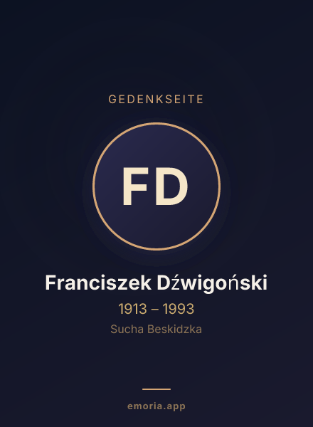 Gedenkportrait von Franciszek Dźwigoński