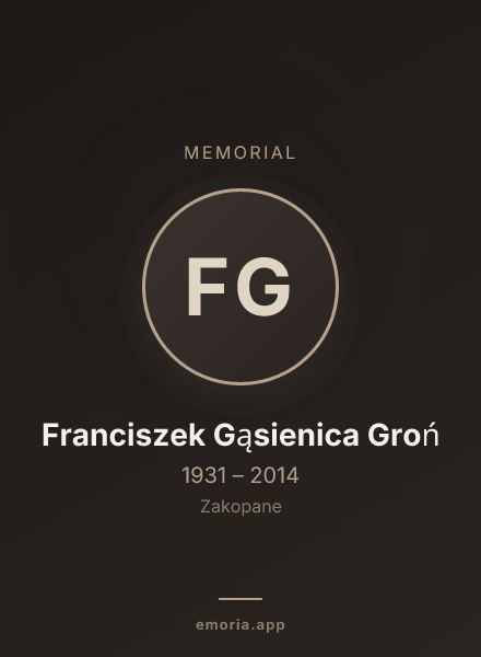 Memorial portrait of Franciszek Gąsienica Groń