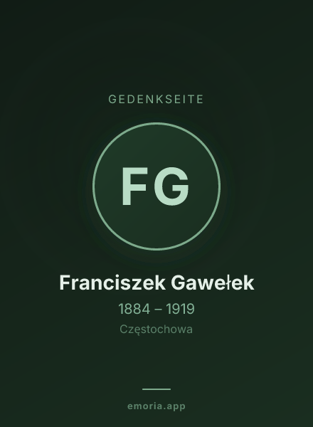 Gedenkportrait von Franciszek Gawełek