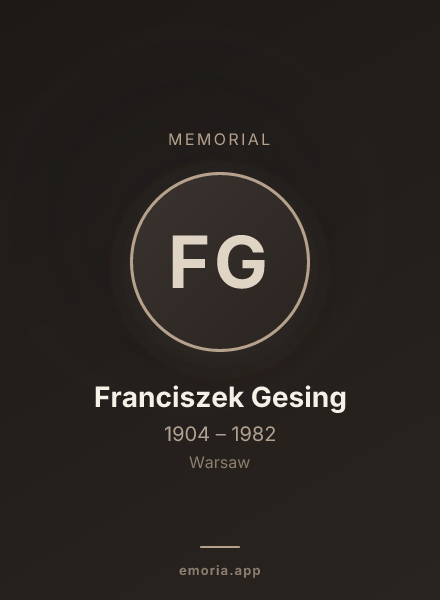 Memorial portrait of Franciszek Gesing