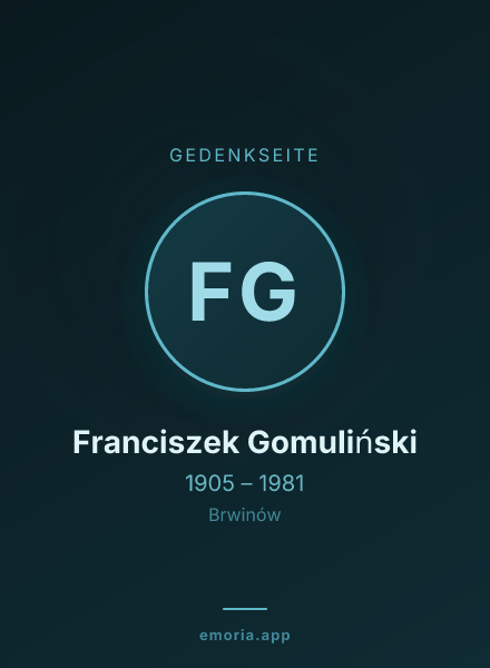 Gedenkportrait von Franciszek Gomuliński