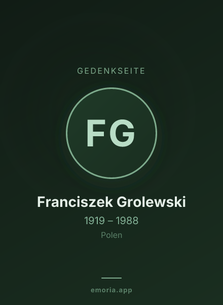 Gedenkportrait von Franciszek Grolewski