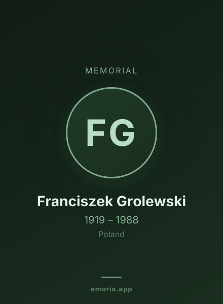 Memorial portrait of Franciszek Grolewski