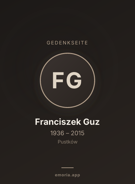 Gedenkportrait von Franciszek Guz