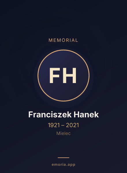 Memorial portrait of Franciszek Hanek