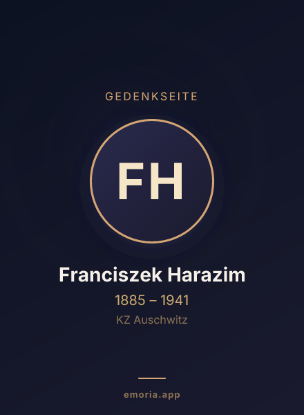 Gedenkportrait von Franciszek Harazim