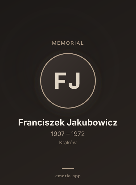 Memorial portrait of Franciszek Jakubowicz