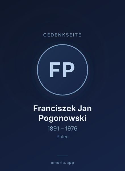 Gedenkportrait von Franciszek Jan Pogonowski