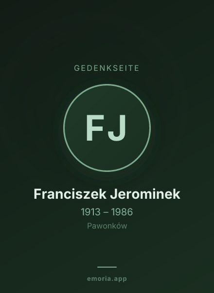 Gedenkportrait von Franciszek Jerominek