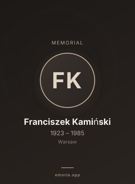 Memorial portrait of Franciszek Kamiński