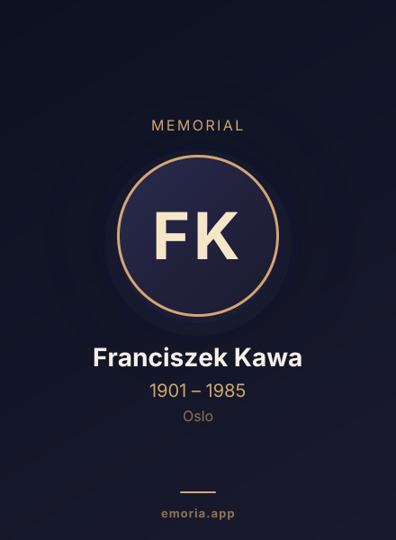 Memorial portrait of Franciszek Kawa