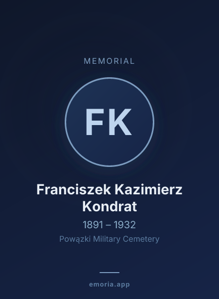 Memorial portrait of Franciszek Kazimierz Kondrat