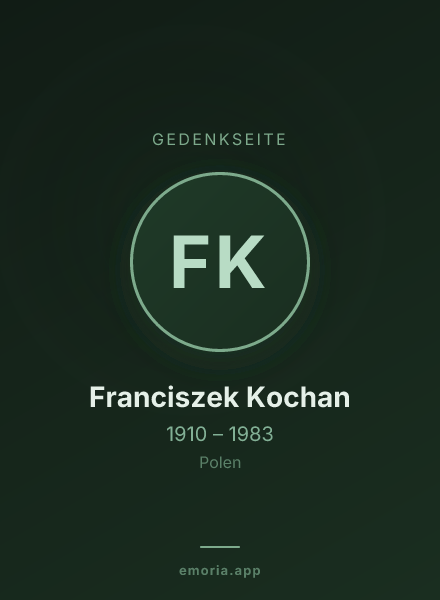 Gedenkportrait von Franciszek Kochan