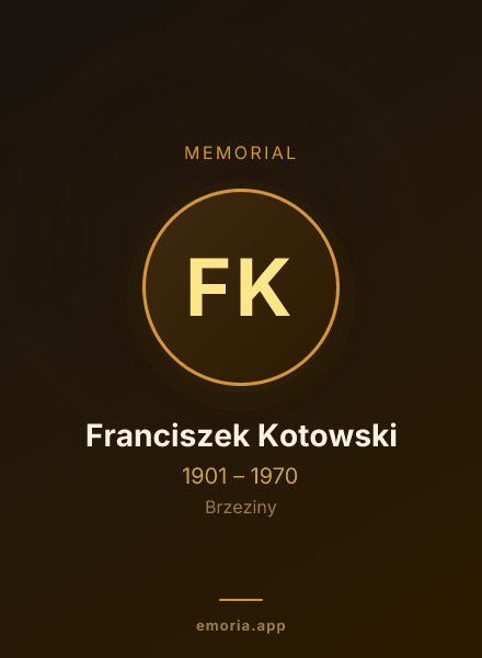 Memorial portrait of Franciszek Kotowski