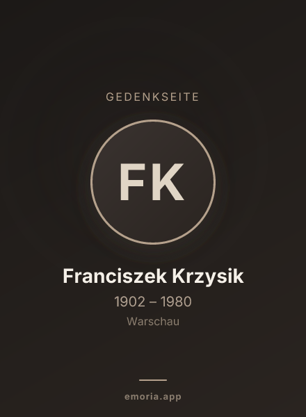 Gedenkportrait von Franciszek Krzysik