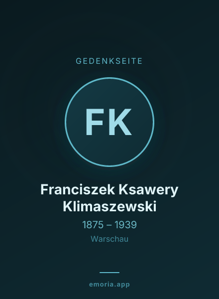 Gedenkportrait von Franciszek Ksawery Klimaszewski
