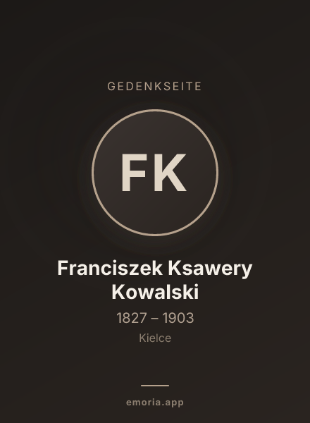Gedenkportrait von Franciszek Ksawery Kowalski