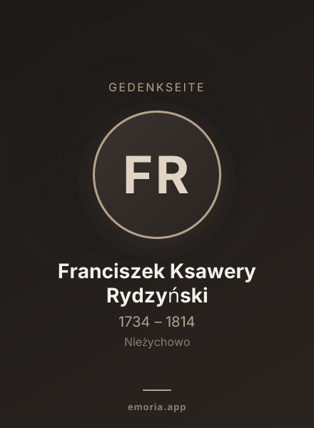 Gedenkportrait von Franciszek Ksawery Rydzyński