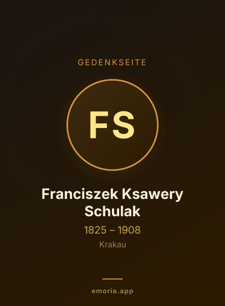 Gedenkportrait von Franciszek Ksawery Schulak