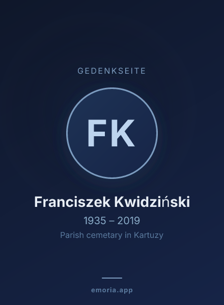 Gedenkportrait von Franciszek Kwidziński