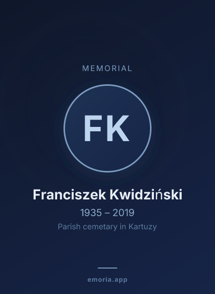 Memorial portrait of Franciszek Kwidziński