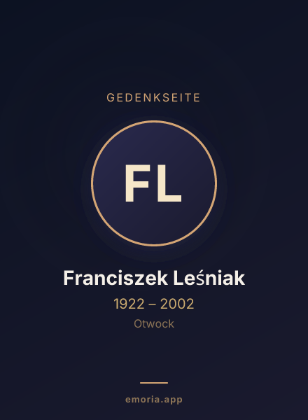 Gedenkportrait von Franciszek Leśniak