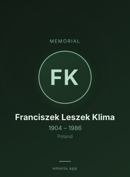 Memorial portrait of Franciszek Leszek Klima