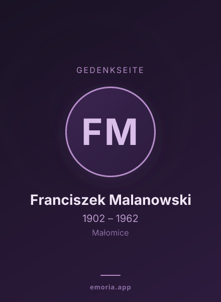 Gedenkportrait von Franciszek Malanowski
