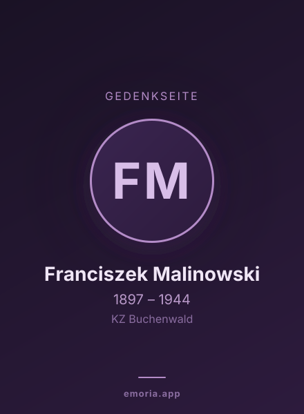 Gedenkportrait von Franciszek Malinowski