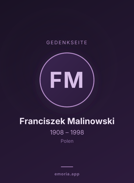 Gedenkportrait von Franciszek Malinowski