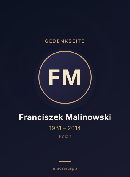 Gedenkportrait von Franciszek Malinowski