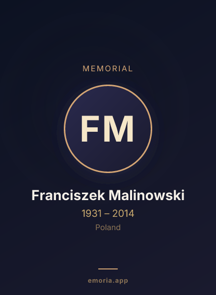 Memorial portrait of Franciszek Malinowski