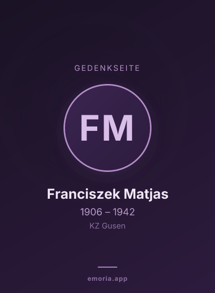 Gedenkportrait von Franciszek Matjas