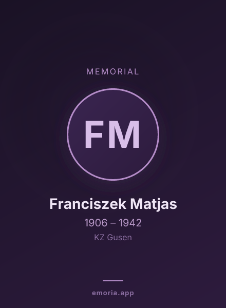 Memorial portrait of Franciszek Matjas