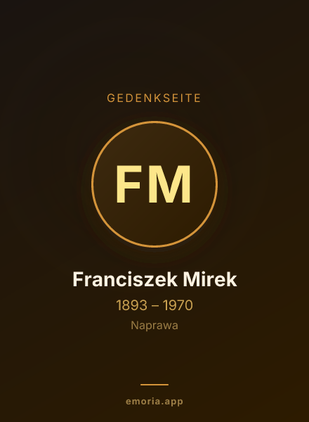 Gedenkportrait von Franciszek Mirek