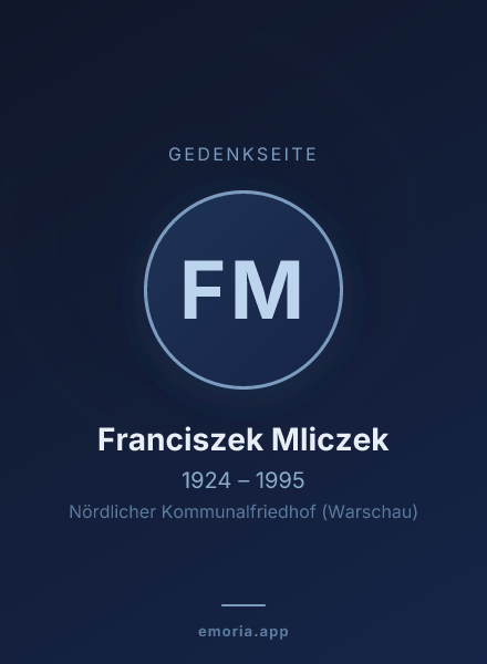 Gedenkportrait von Franciszek Mliczek