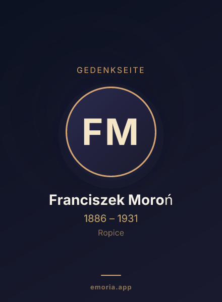 Gedenkportrait von Franciszek Moroń