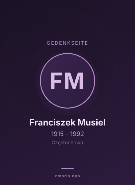 Gedenkportrait von Franciszek Musiel