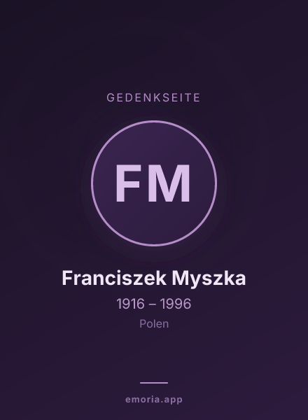 Gedenkportrait von Franciszek Myszka