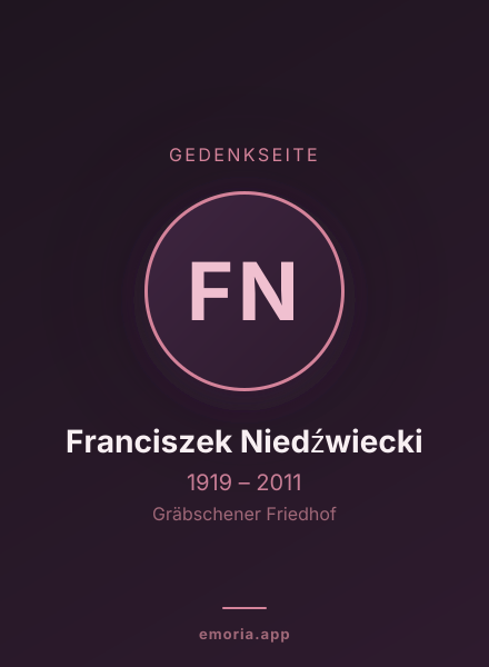 Gedenkportrait von Franciszek Niedźwiecki