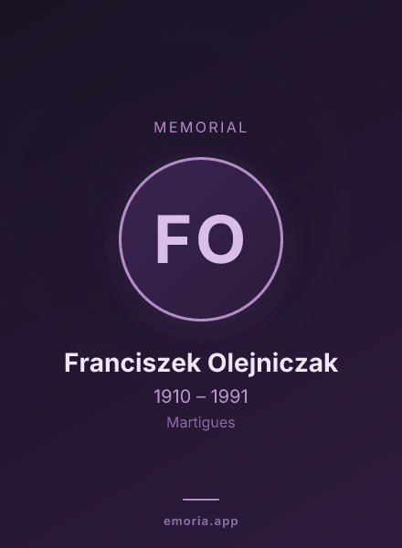 Memorial portrait of Franciszek Olejniczak