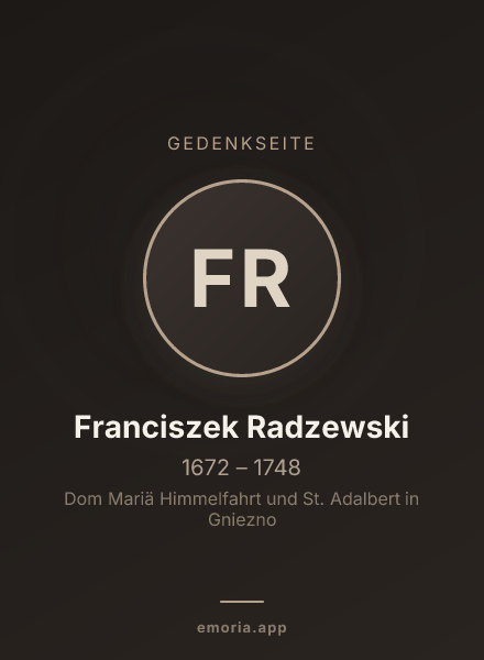 Gedenkportrait von Franciszek Radzewski