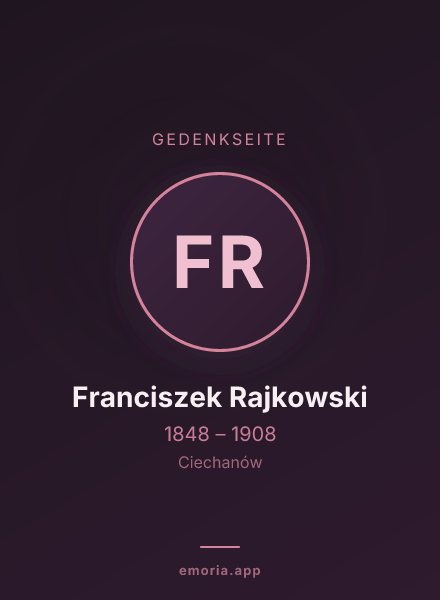 Gedenkportrait von Franciszek Rajkowski