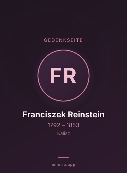 Gedenkportrait von Franciszek Reinstein
